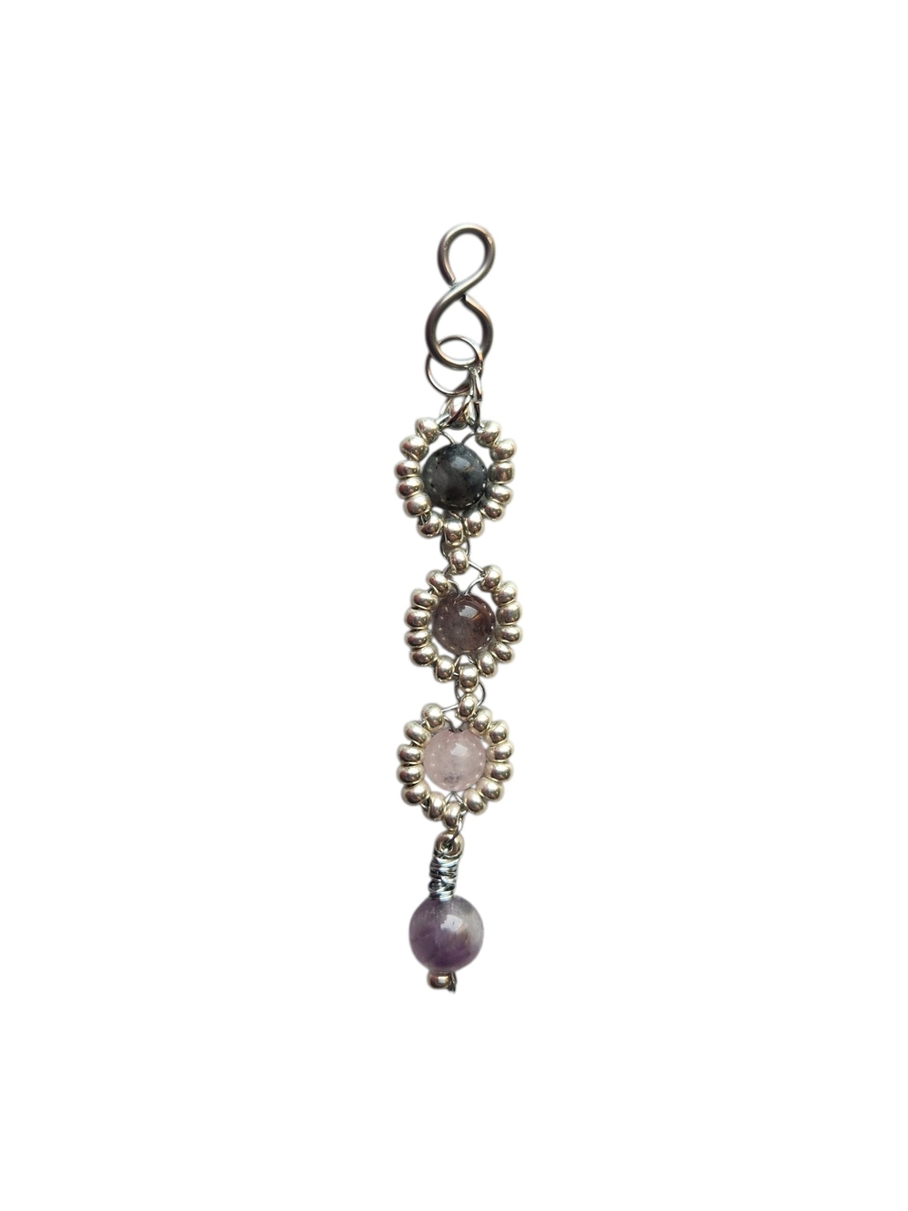 Labradorite, Agate, Rose Quartz, Amethyst Gemstone Dangle Pendant